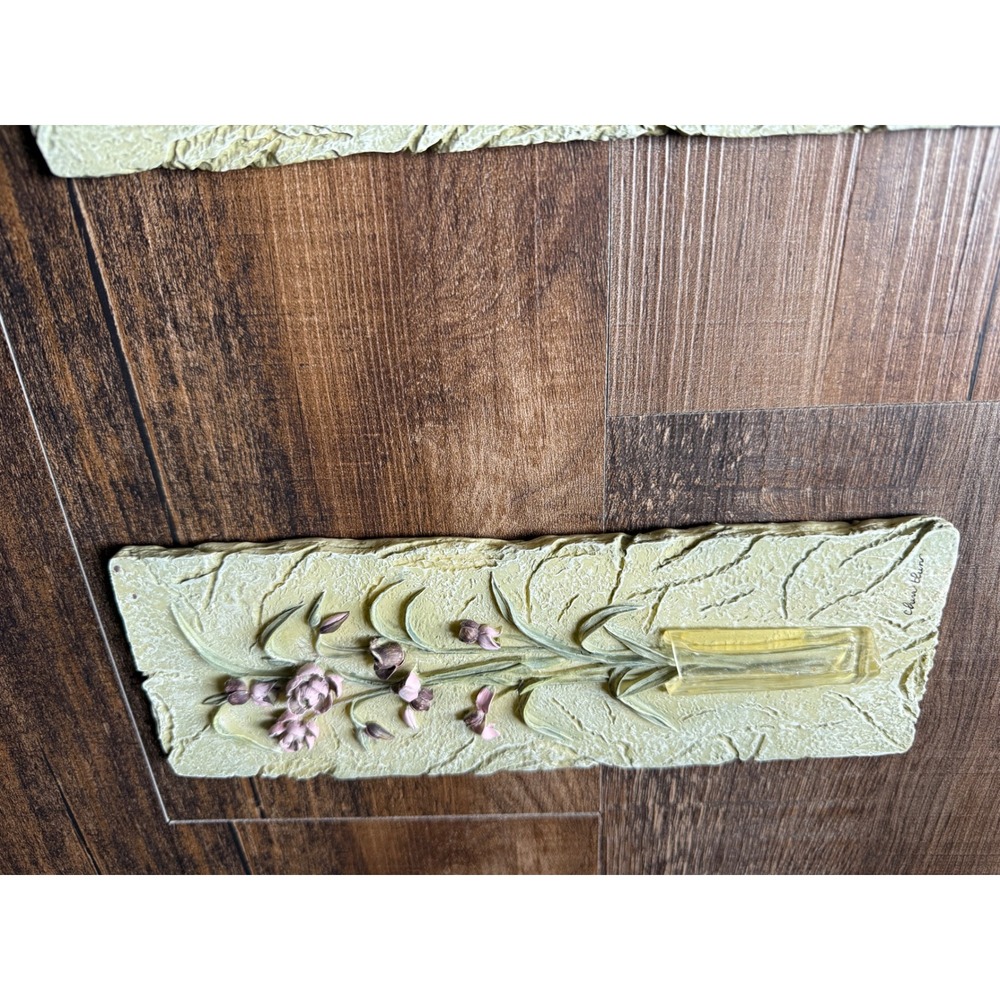 Cheri Blum Vintage Floral Wall Plaques Set of 2 3D Resin Botanical Art - Picture 6 of 16